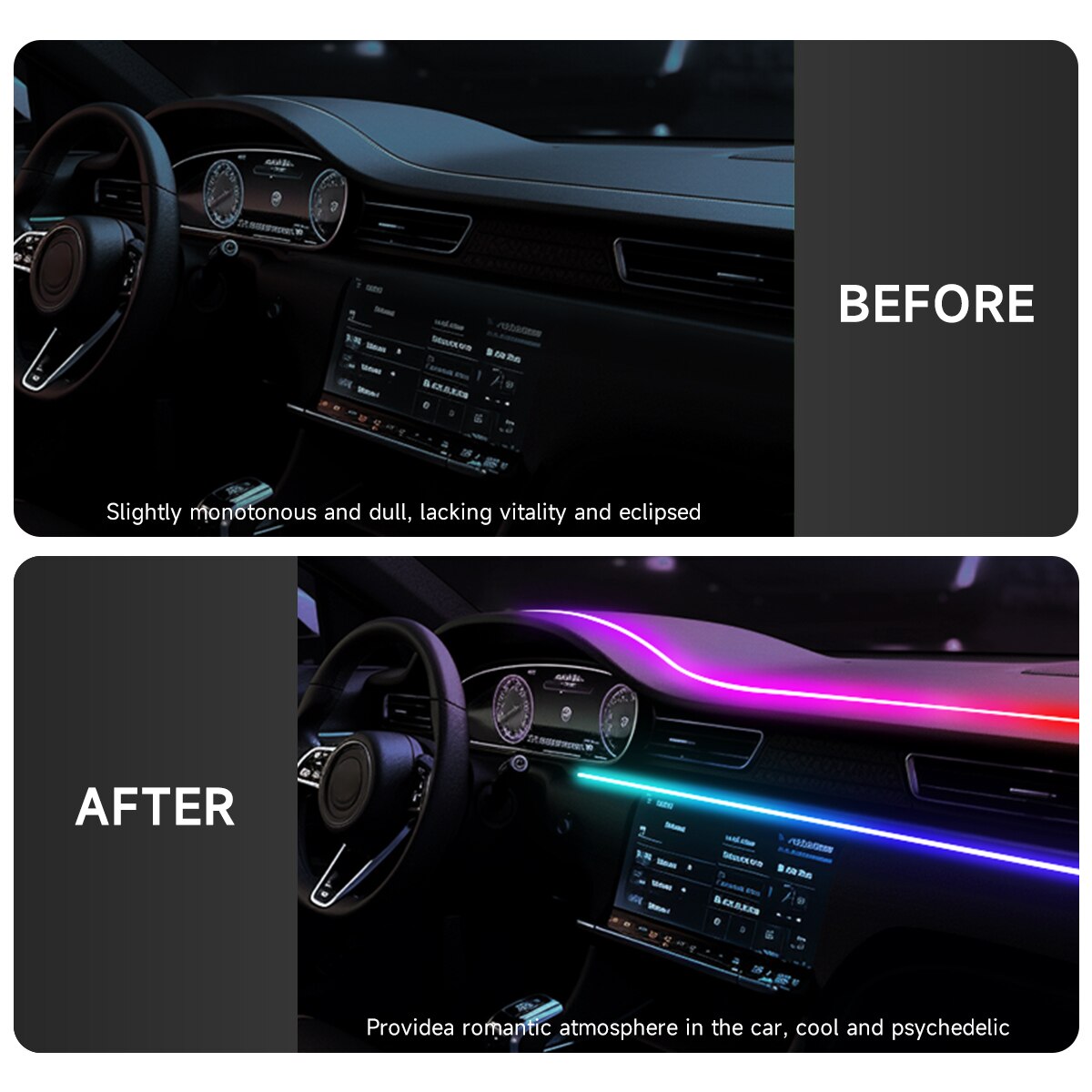 Auto-USB 64 Farben Acrylstreif – Led Ambient Interior Car Lights App Control Bewertung und Preis